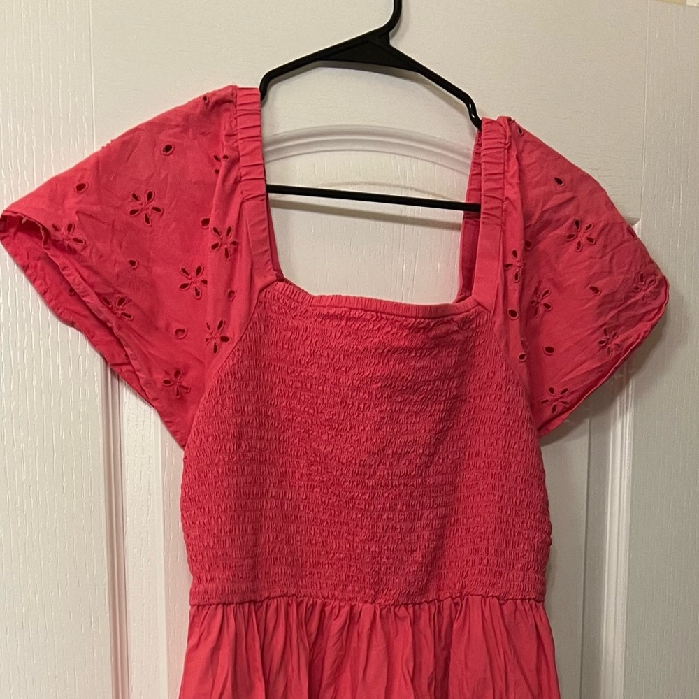 Beach lunch lounge Coral Pink Midi Dresss